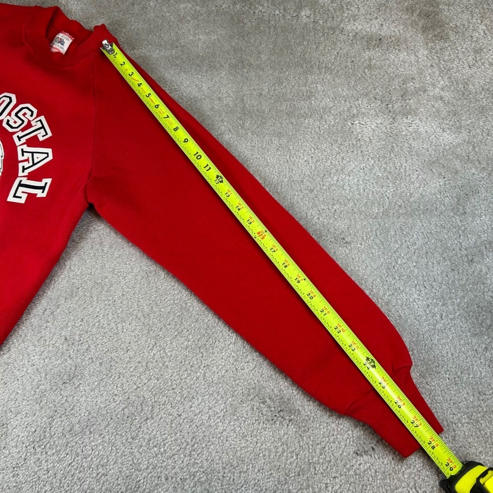 Vintage 80s Fruit of the Loom Sweatshirt Men Medium Red US Postal Team Eagle USA - Picture 13 of 14
